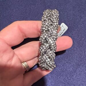 Loft Crystal Braided Stretch Bracelet - Silver Sparkle
